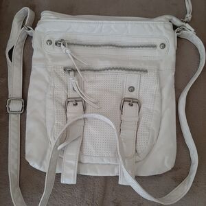 Maurices White Crossbody Bag with Adjustable Strap and Modern Design